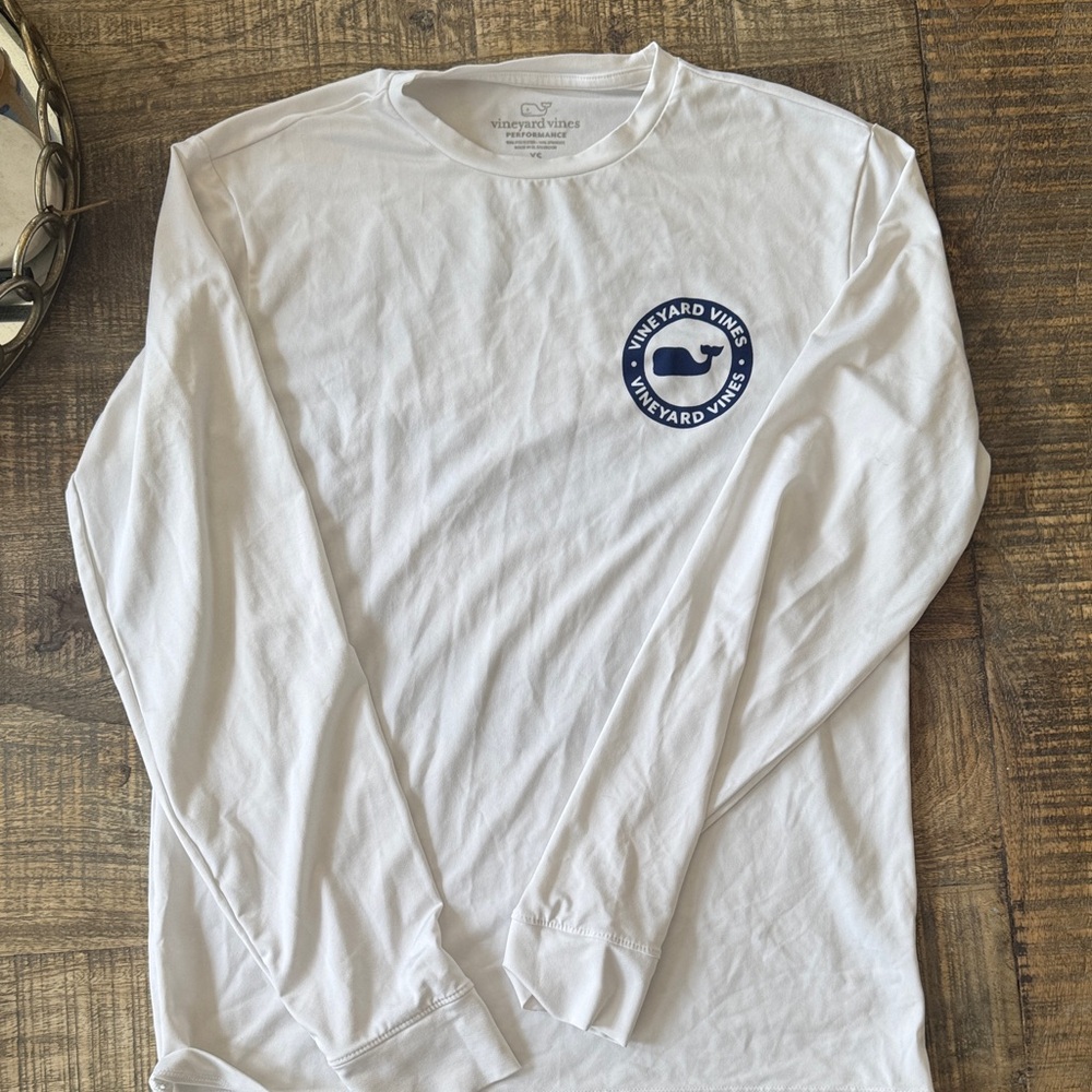 Vineyard Vines White Long Sleeve Performance T/sunshirt